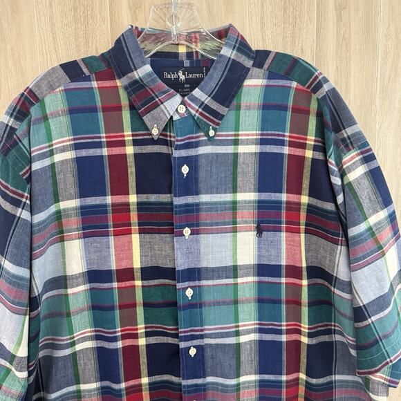 Polo Ralph Lauren Shirt Mens Size XL Tartan Plaid Button Down Blair Short Sleeve - Picture 3 of 11